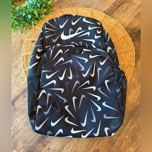 Nike Black and Gray Swoosh Logo Pattern Backpack